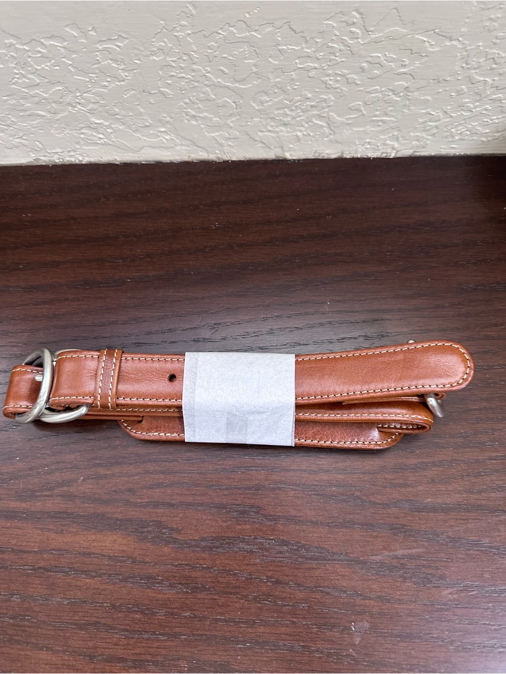Barrington Tan Leather Belt Strap with Silver Hardware